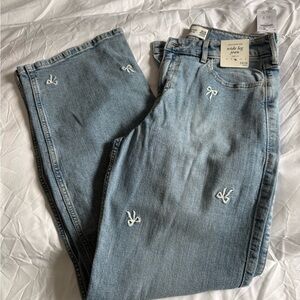 Abercrombie Kids Blue Wide Leg Jeans with Bows